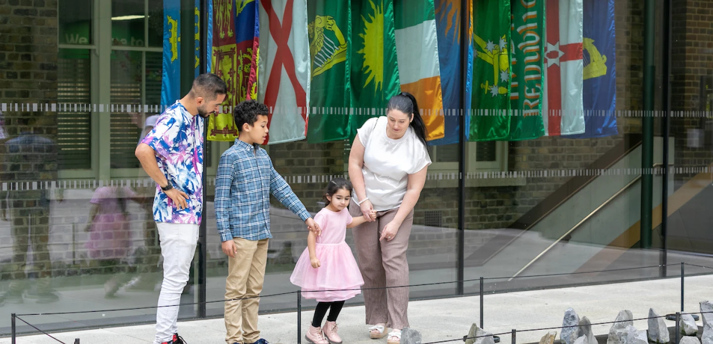 Family of four at childrens memorial